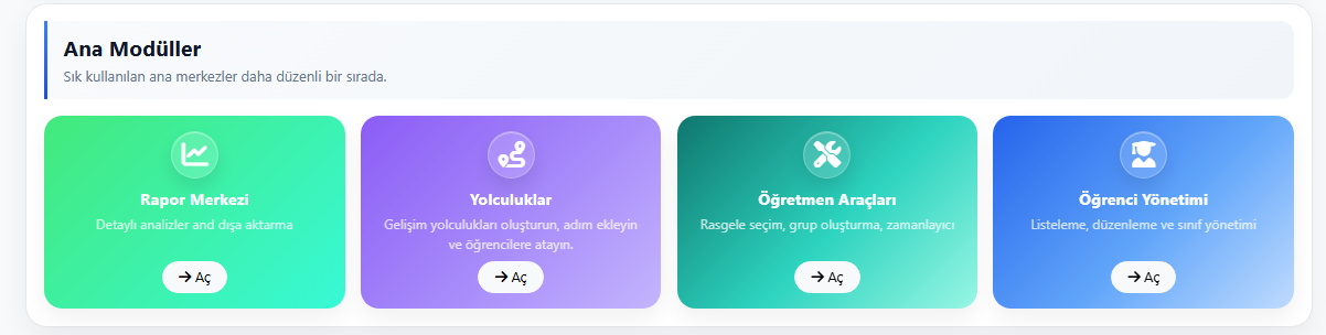 OkuPol öğretmen çalışma masası paneli ekran görüntüsü